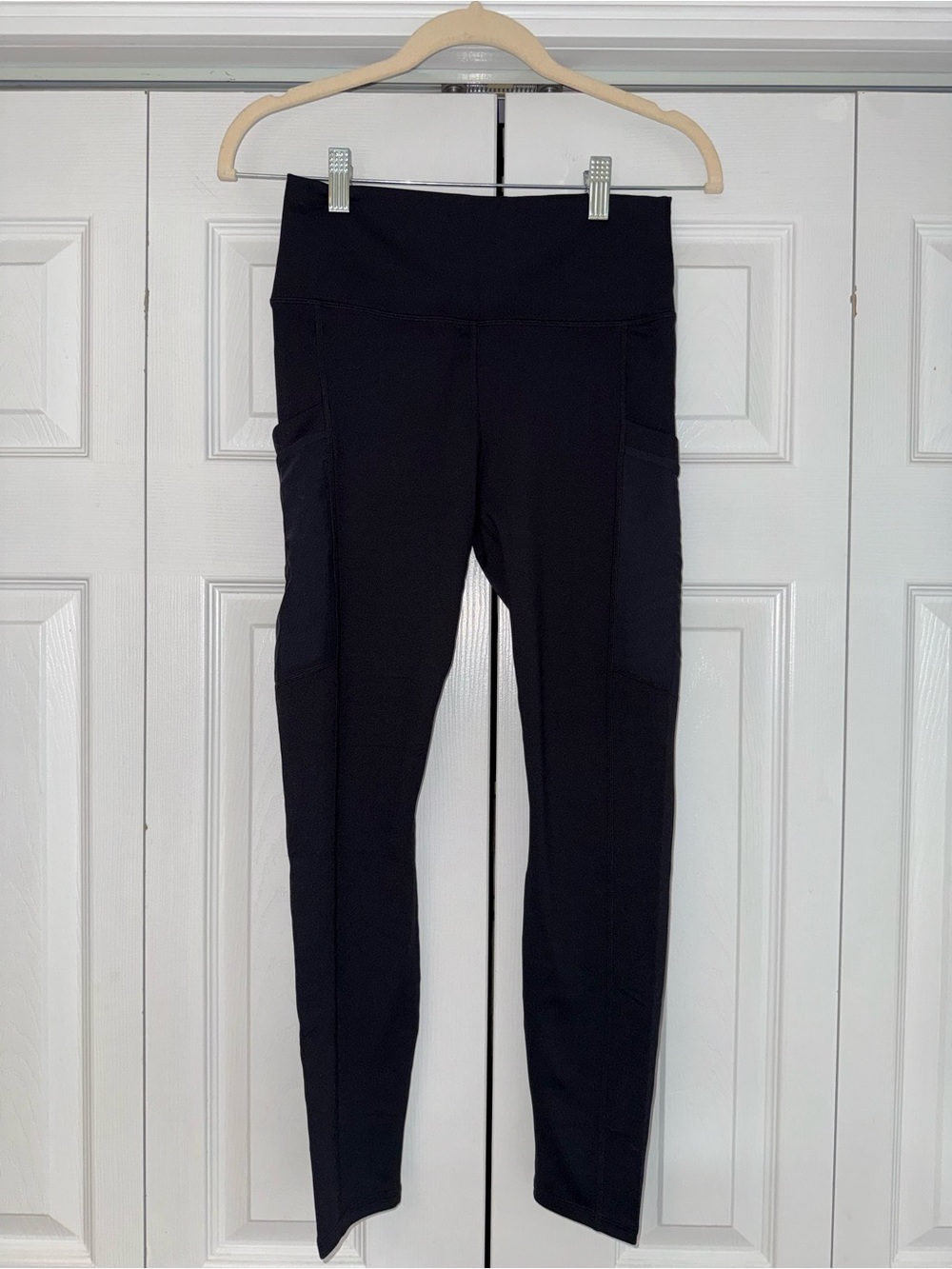 Fabletics PowerHold Black High-Waist Workout Leggings with Pockets